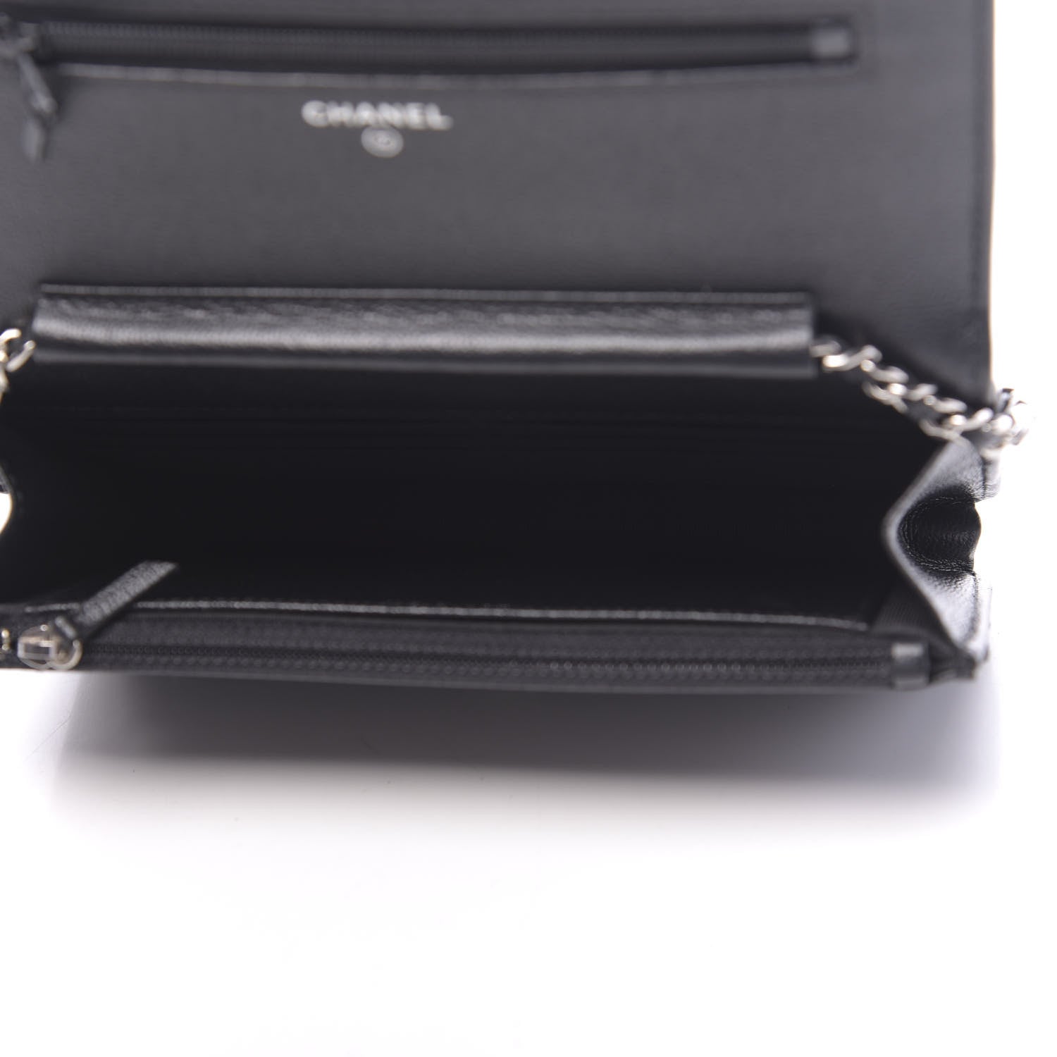 Chanel Grained Calfskin Quilted CC Box Wallet On Chain WOC Black 5 of 12