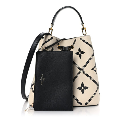 Louis Vuitton Empreinte Monogram Giant Broderies Neonoe MM Cream Black 1 of 9