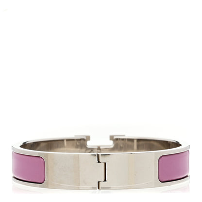 Hermes Enamel Narrow Clic Clac H Bracelet PM Rose Cendre 3 of 5