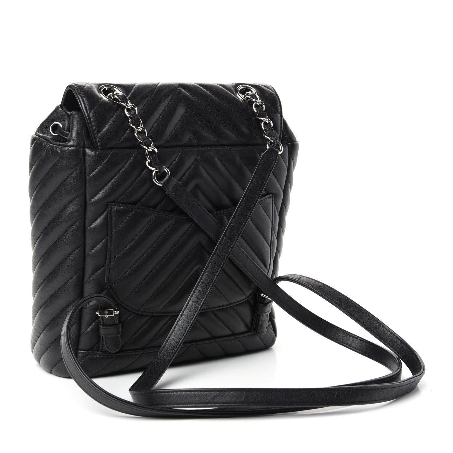 Chanel Calfskin Chevron Quilted Small Urban Spirit Backpack Black 3 of 10