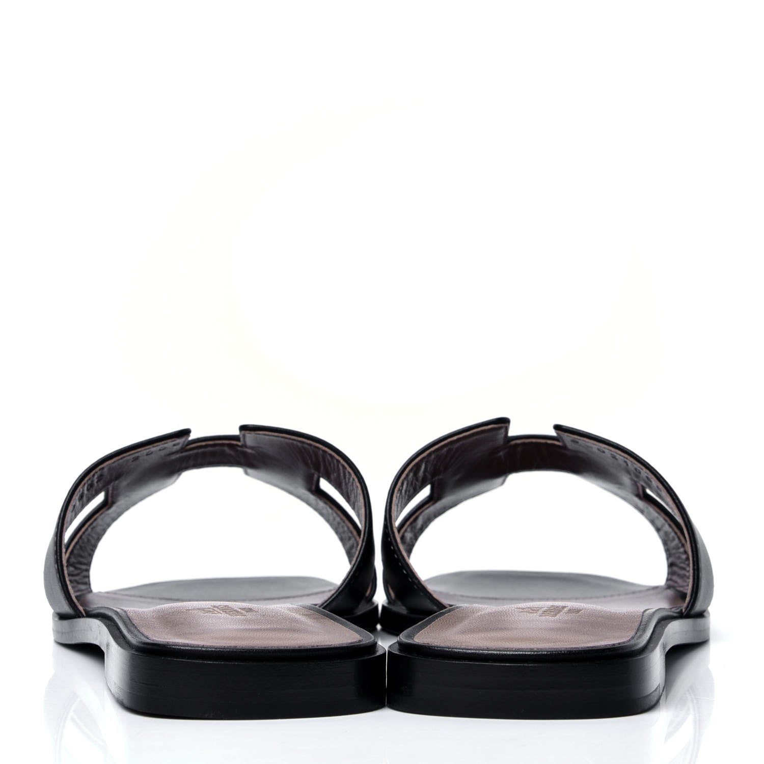 Hermes Box Calfskin Oran Sandals 39 Black 4 of 6