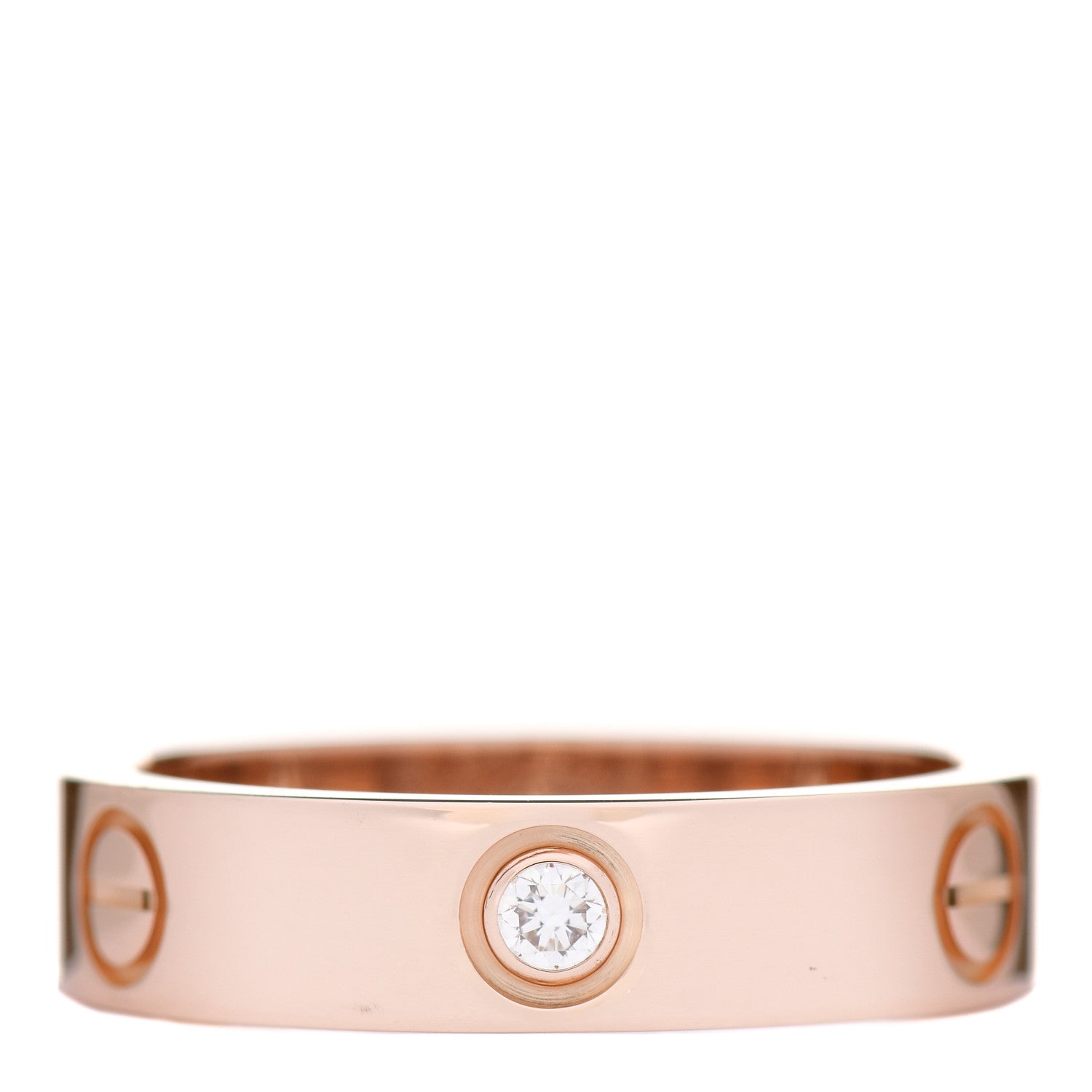 Cartier 18K Pink Gold 3 Diamond 5.5mm LOVE Ring 61 9.5 1 of 4