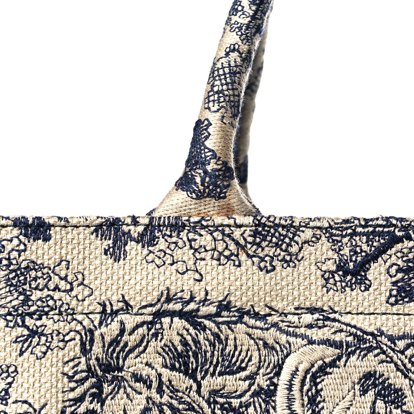 Canvas Embroidered Large Dioriviera Toile De Jouy Book Tote Black