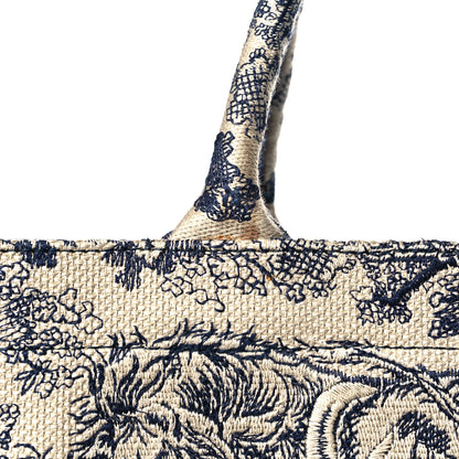 Christian Dior Canvas Embroidered Large Dioriviera Toile De Jouy Book Tote Black 11 of 13
