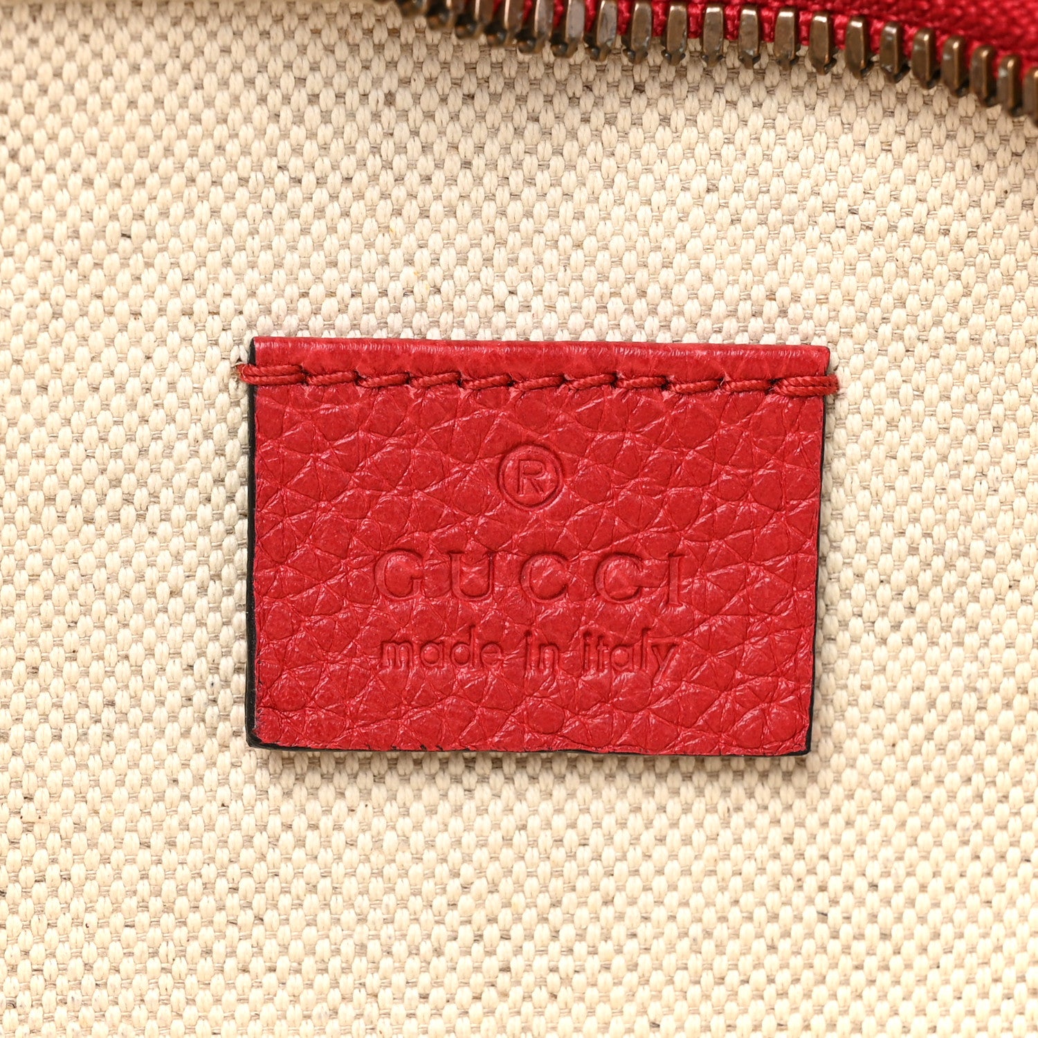 Gucci Grained Calfskin Logo Belt Bag Hibiscus Red 6 of 9