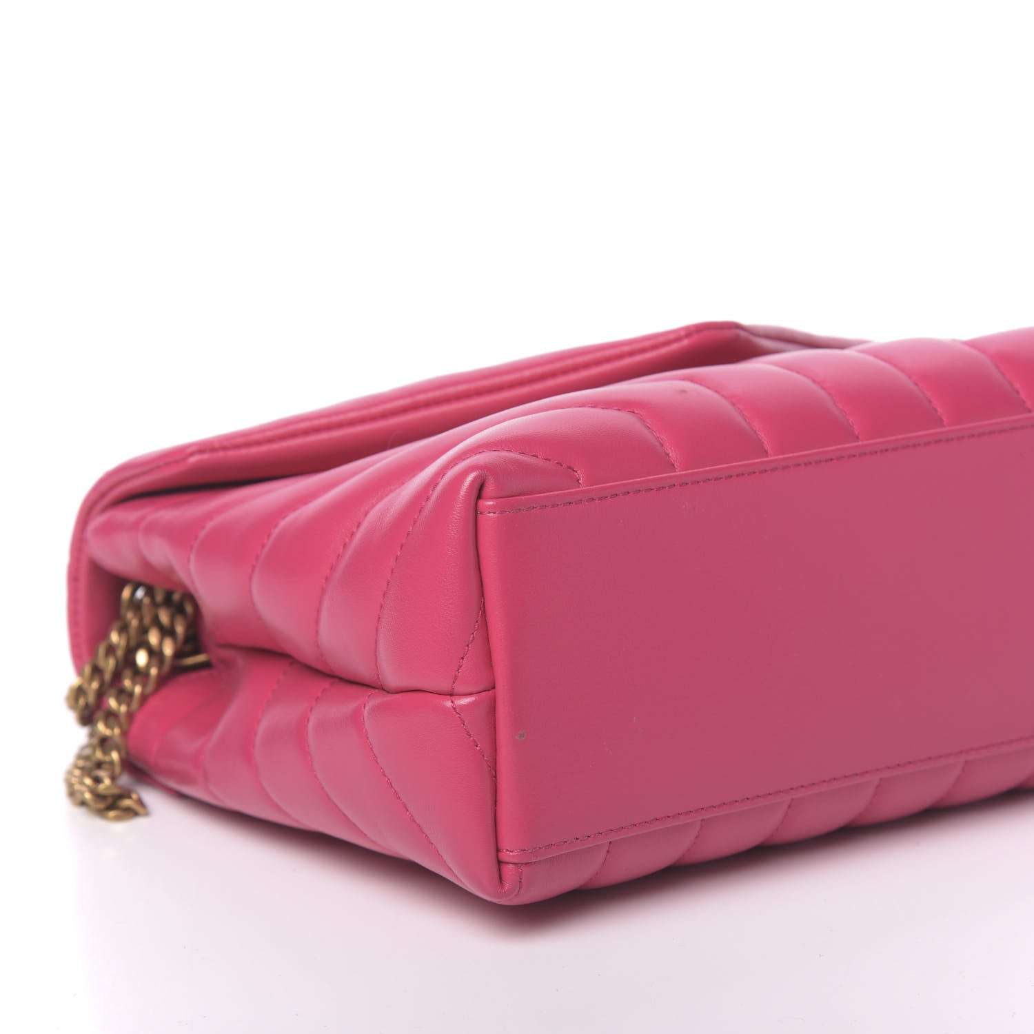 Saint Laurent Calfskin Y Quilted Monogram Small Loulou Chain Satchel Fresh Fuchsia 7 of 10