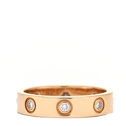 Cartier 18K Yellow Gold 8 Diamond 4mm Band LOVE Ring 48 4.5 7 of 8