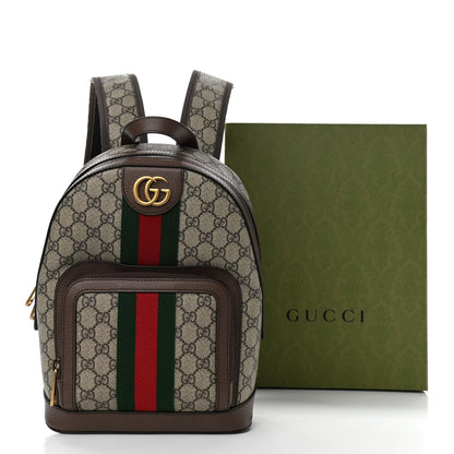 Gucci GG Supreme Monogram Calfskin Web Small Ophidia Day Backpack Beige Ebony New Acero 11 of 11
