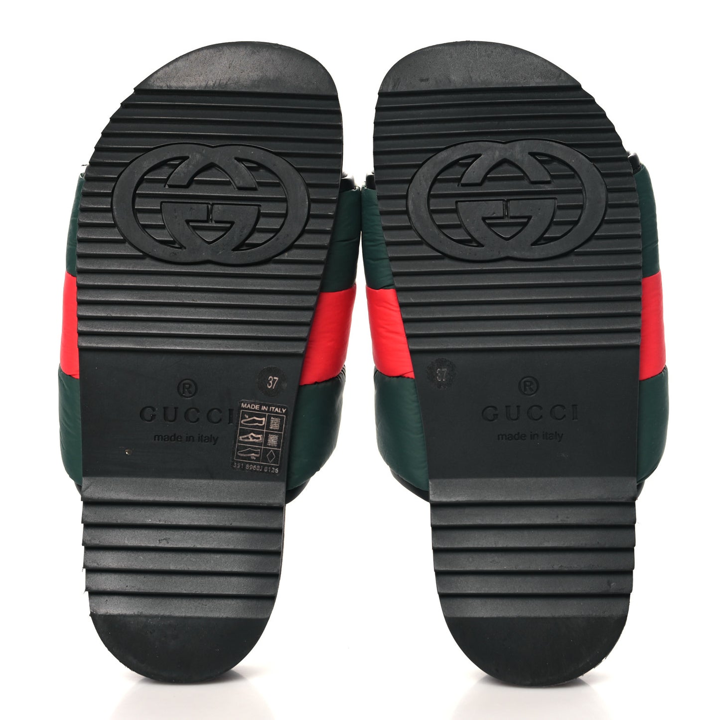 Nylon Web Womens Slide Sandals 37 Black Green Red