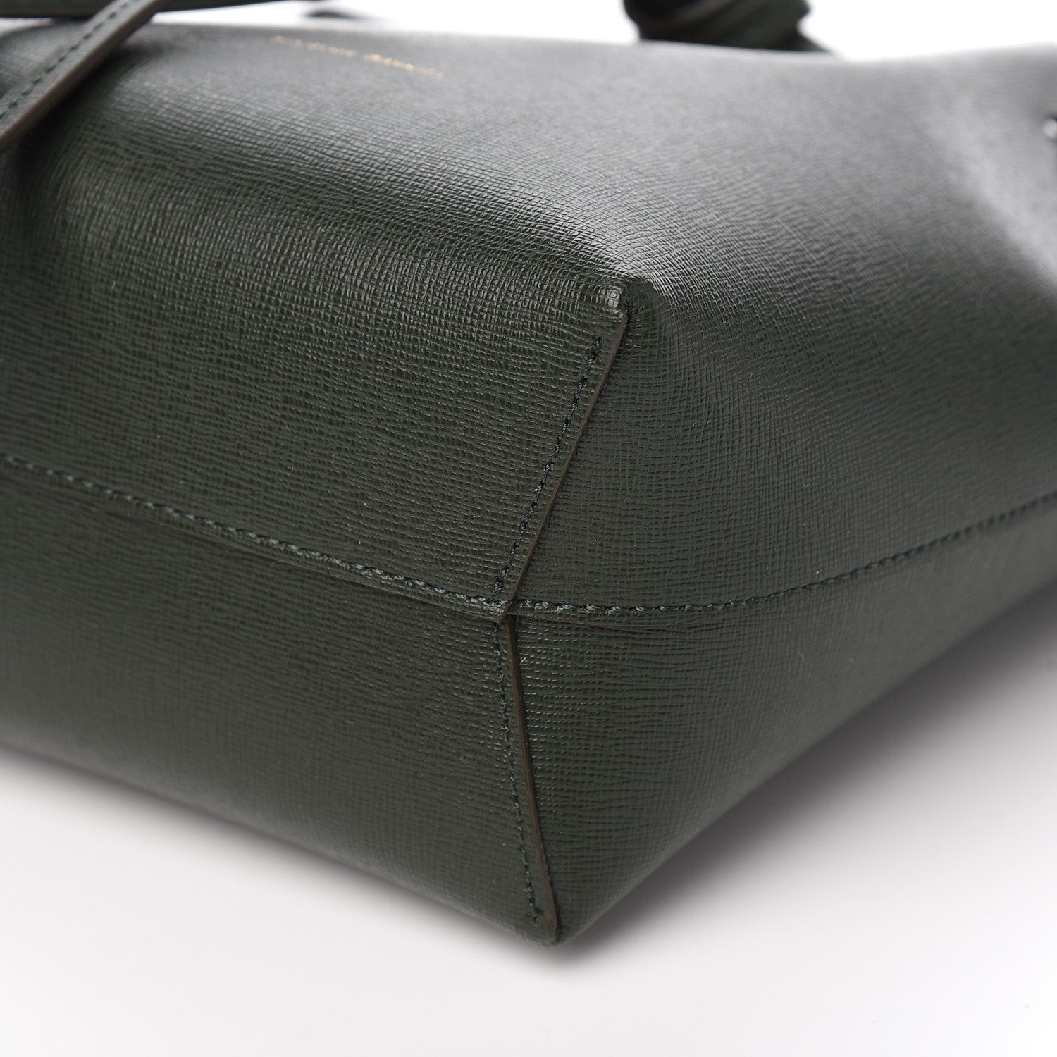 Mansur Gavriel Saffiano Mini Mini Bucket Bag Dark Green 8 of 8