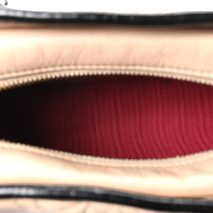 Chanel Aged Calfskin Quilted Small Gabrielle Hobo Beige Black 4 of 9