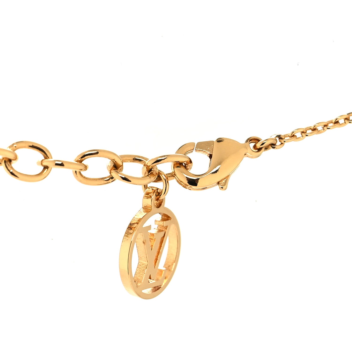 Louis Vuitton Crystal Precious Nanogram Name Tag Necklace Gold Silver 4 of 6