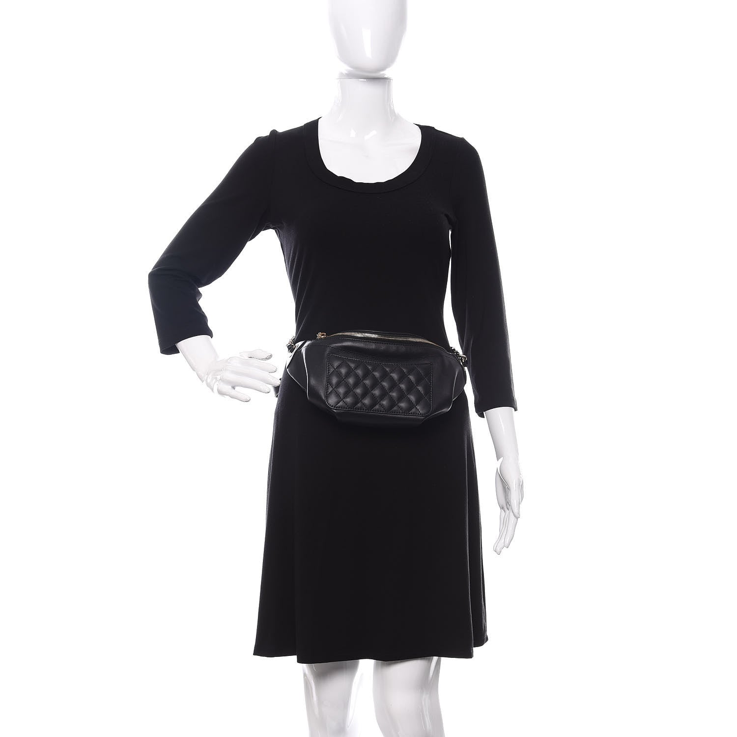 Chanel Lambskin Quilted Waist Bag Fanny Pack Black 2 of 11