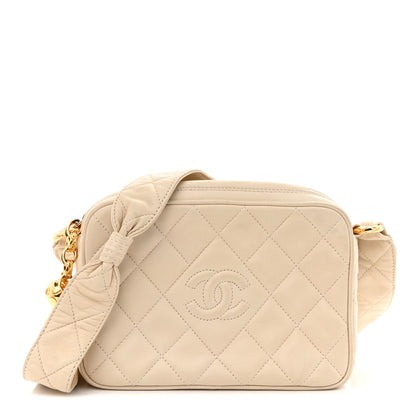Chanel Lambskin Quilted CC Camera Case Beige 1 of 16