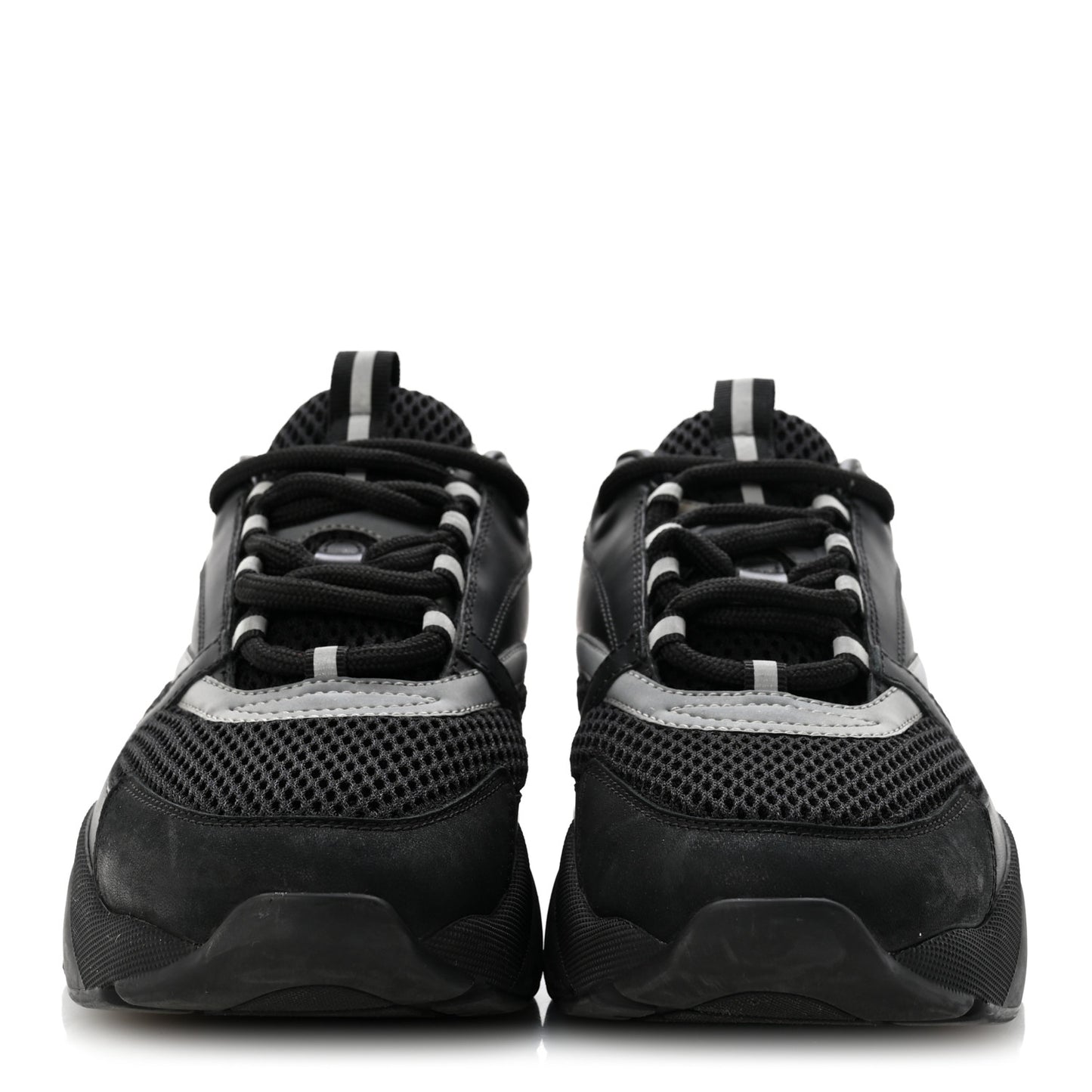 Technical Mesh Calfskin Mens B22 Sneakers 40 Black