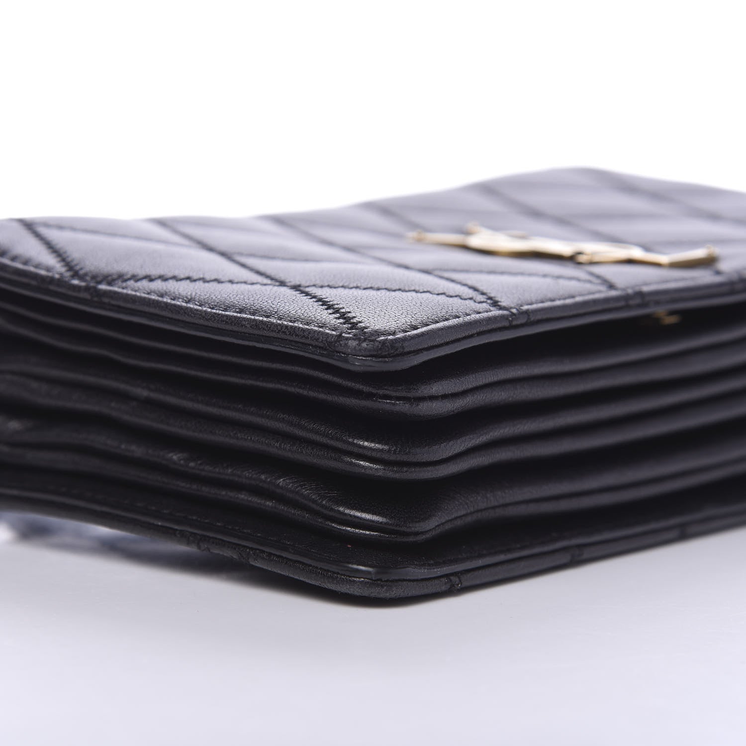 Saint Laurent Lambskin Diamond Quilted Monogram Angie Chain Bag Black 12 of 15
