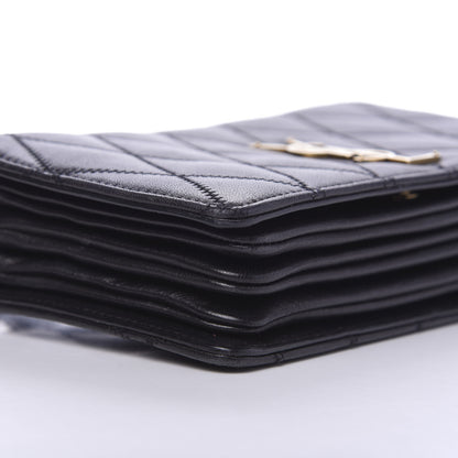 Saint Laurent Lambskin Diamond Quilted Monogram Angie Chain Bag Black 12 of 15