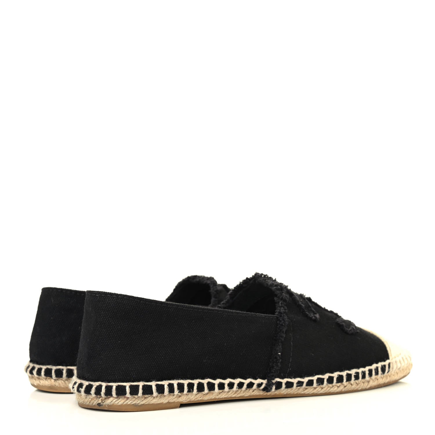 Chanel Canvas CC Espadrilles 39 Black Beige 3 of 4