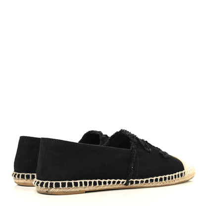 Chanel Canvas CC Espadrilles 39 Black Beige 3 of 4