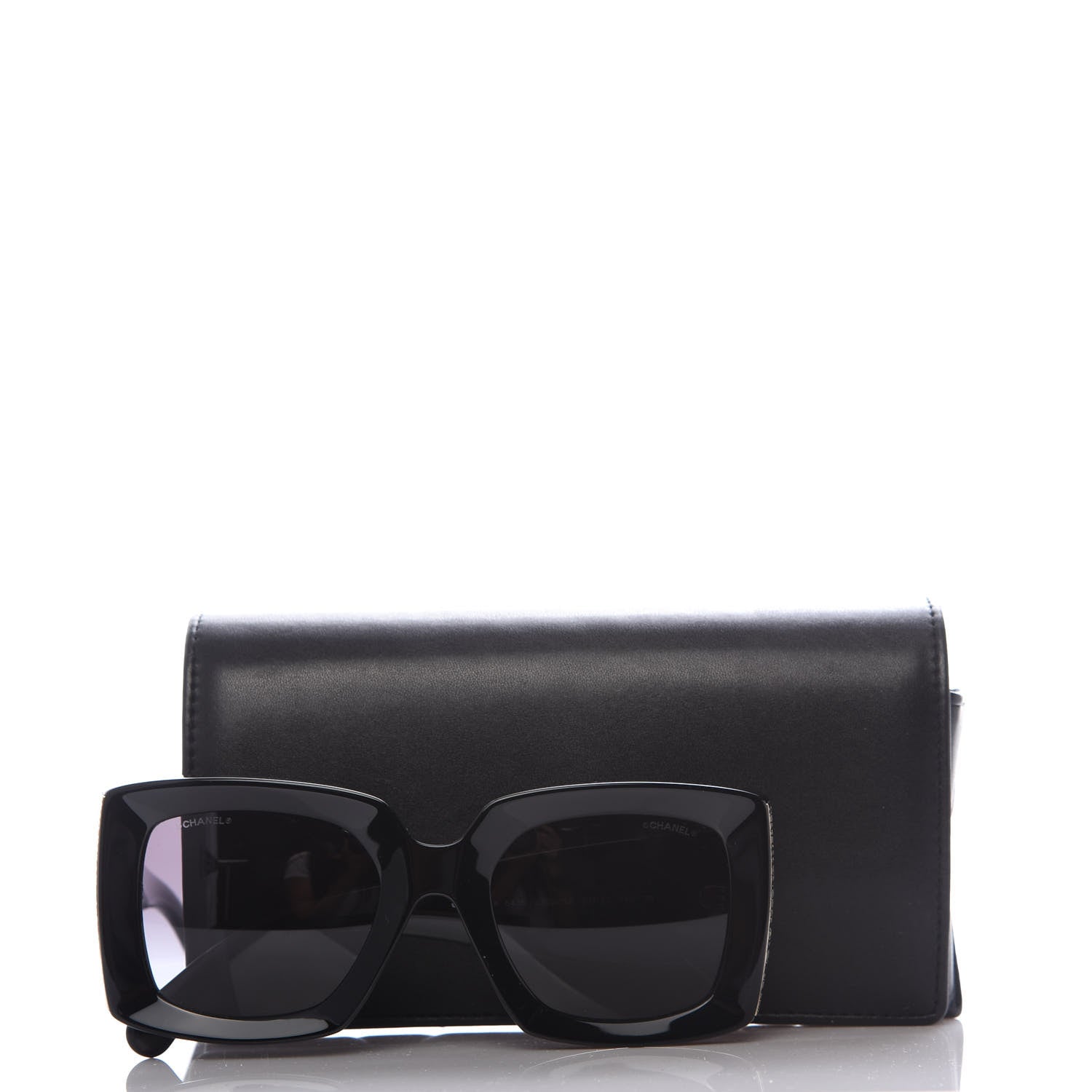 Chanel Acetate Rectangle Sunglasses 5435 Black 8 of 8