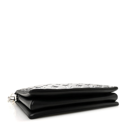 Louis Vuitton Lambskin Embossed Monogram Coussin MM Black Gray 4 of 11