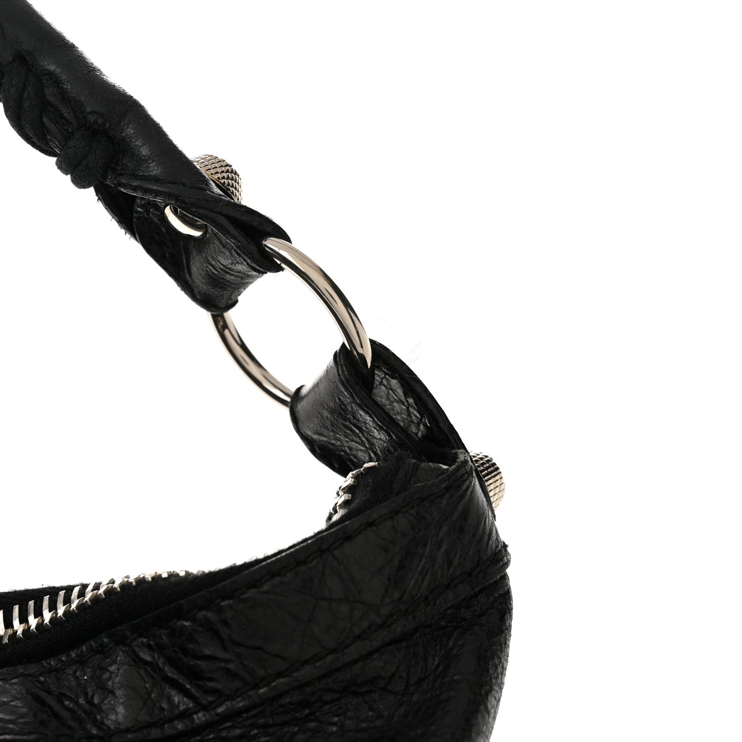 Agneau Giant 12 Silver Hardware Day Hobo Black
