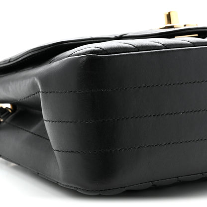 Chanel Lambskin Chevron Quilted Mini Square Flap Black 9 of 10