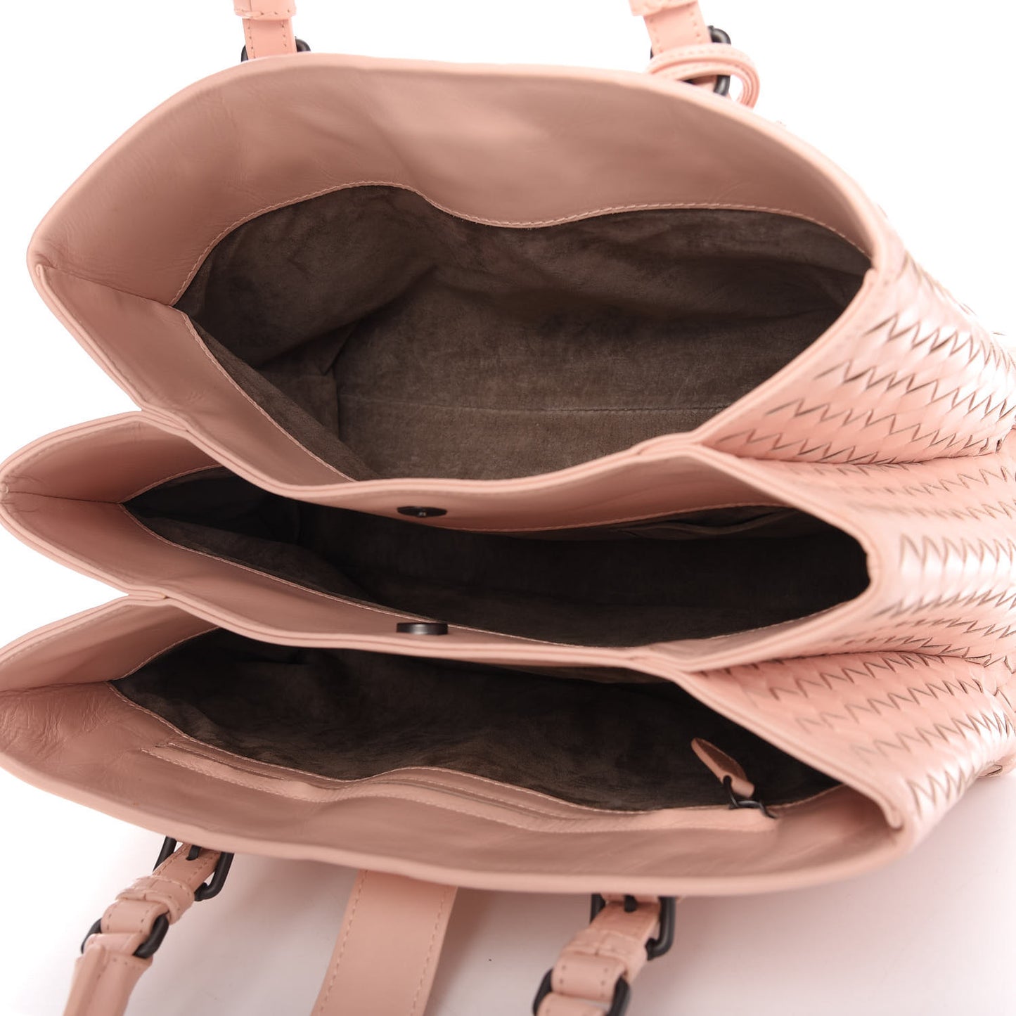 Light Calf Intrecciato Small Roma Flamingo