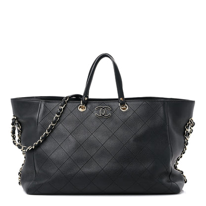 Chanel Bullskin Stitched Large Shopping Bag Black 1 of 17