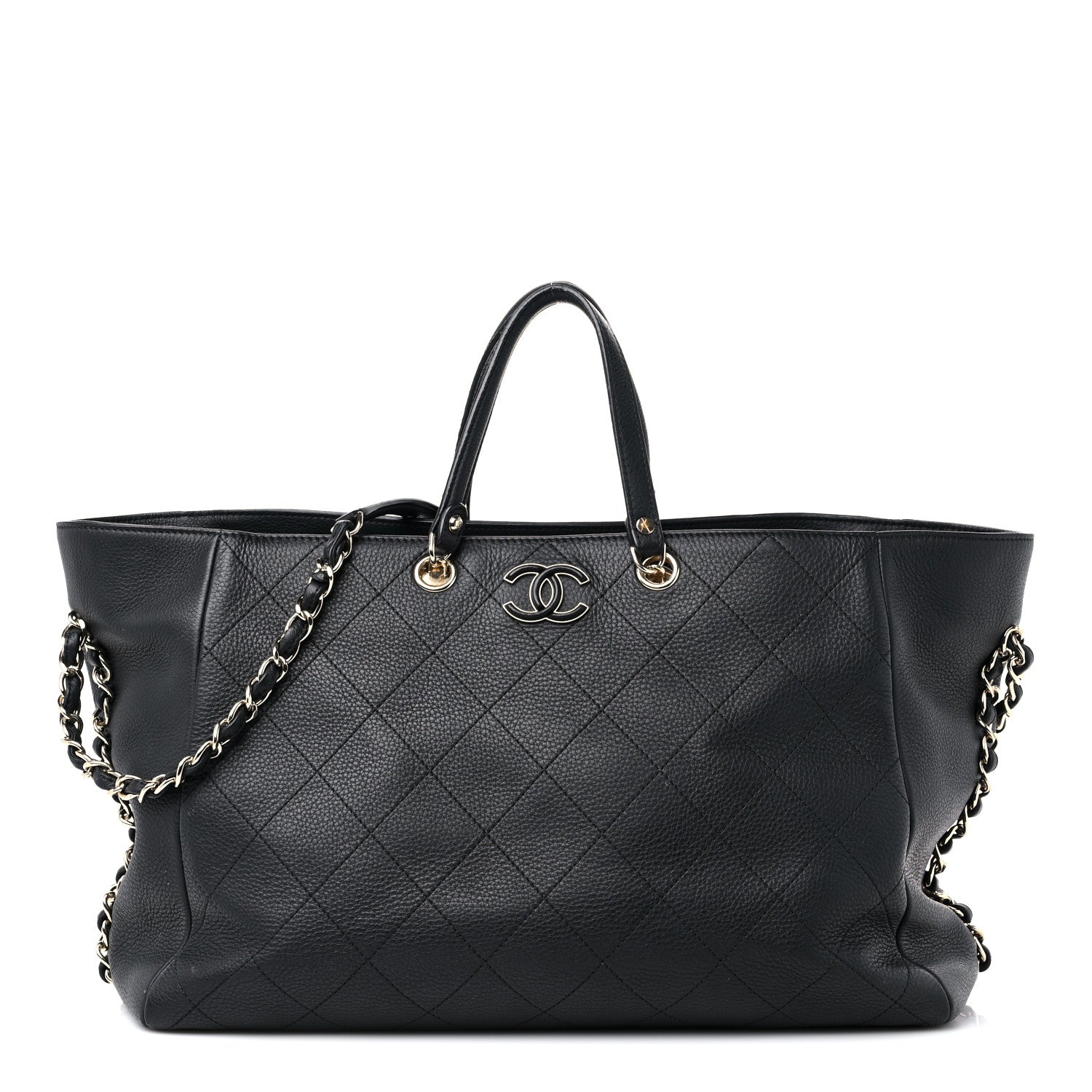 Chanel Bullskin Stitched Large Shopping Bag Black 1 of 18