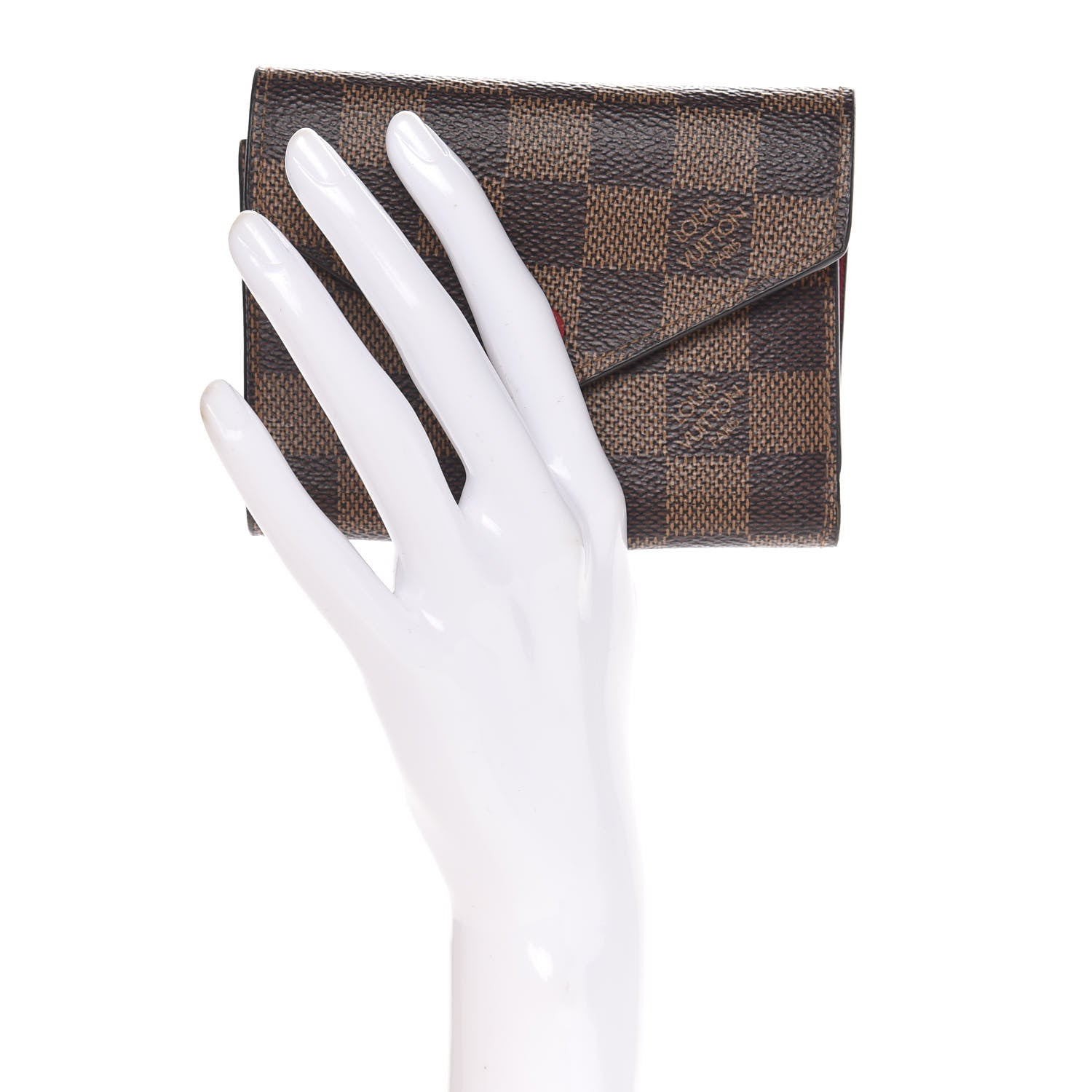 Louis Vuitton Damier Ebene Victorine Wallet Red 2 of 7