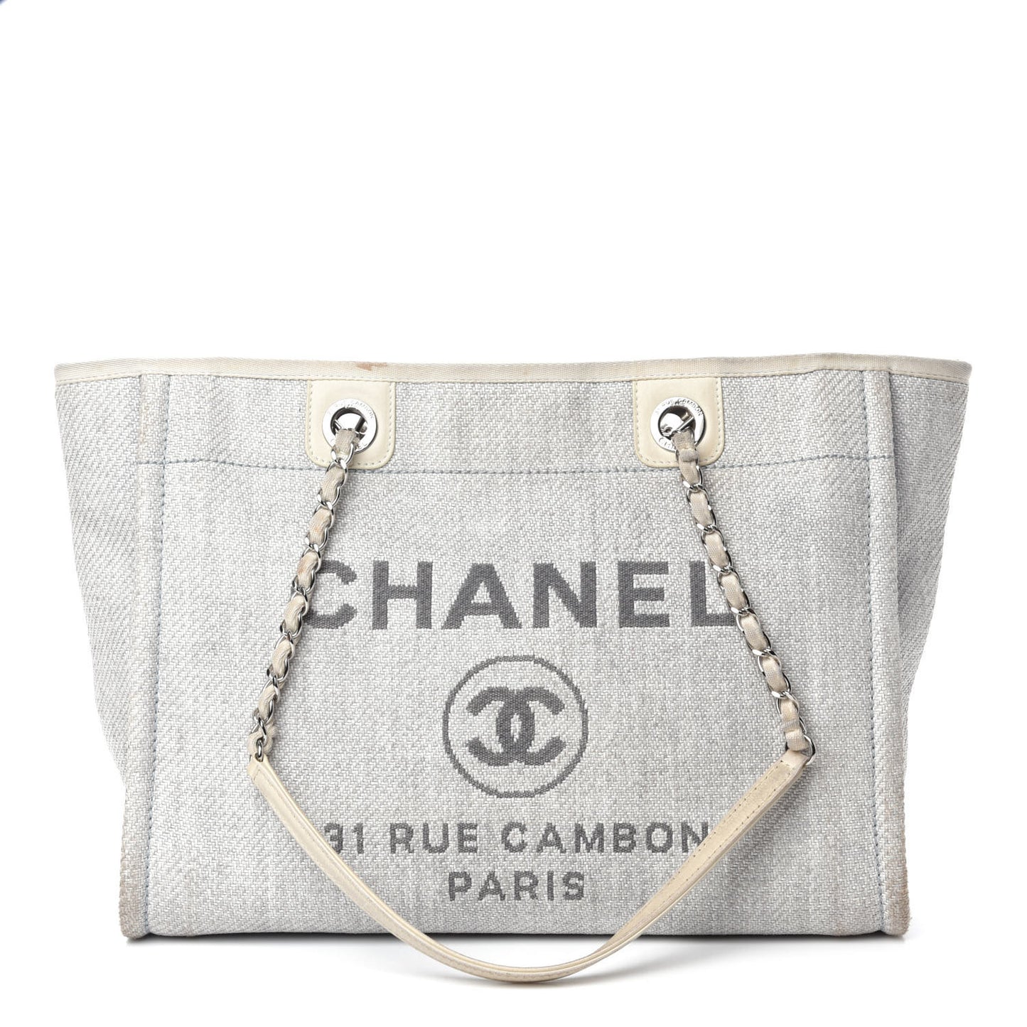 Woven Straw Raffia Small Deauville Tote White