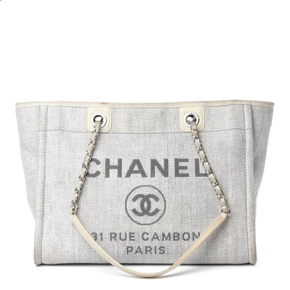 Chanel Woven Straw Raffia Small Deauville Tote White 1 of 13