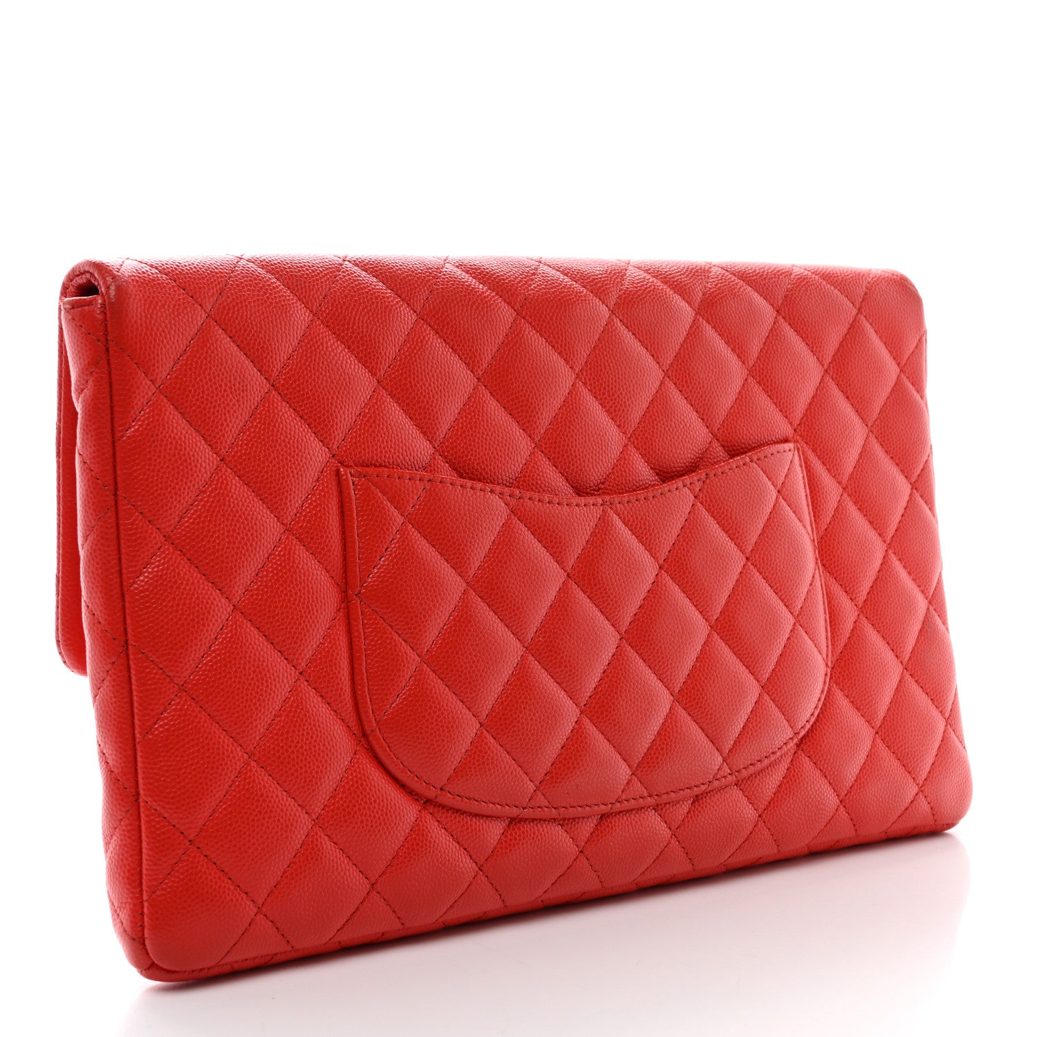 Chanel Caviar Quilted Flap Clutch Red 3 of 7