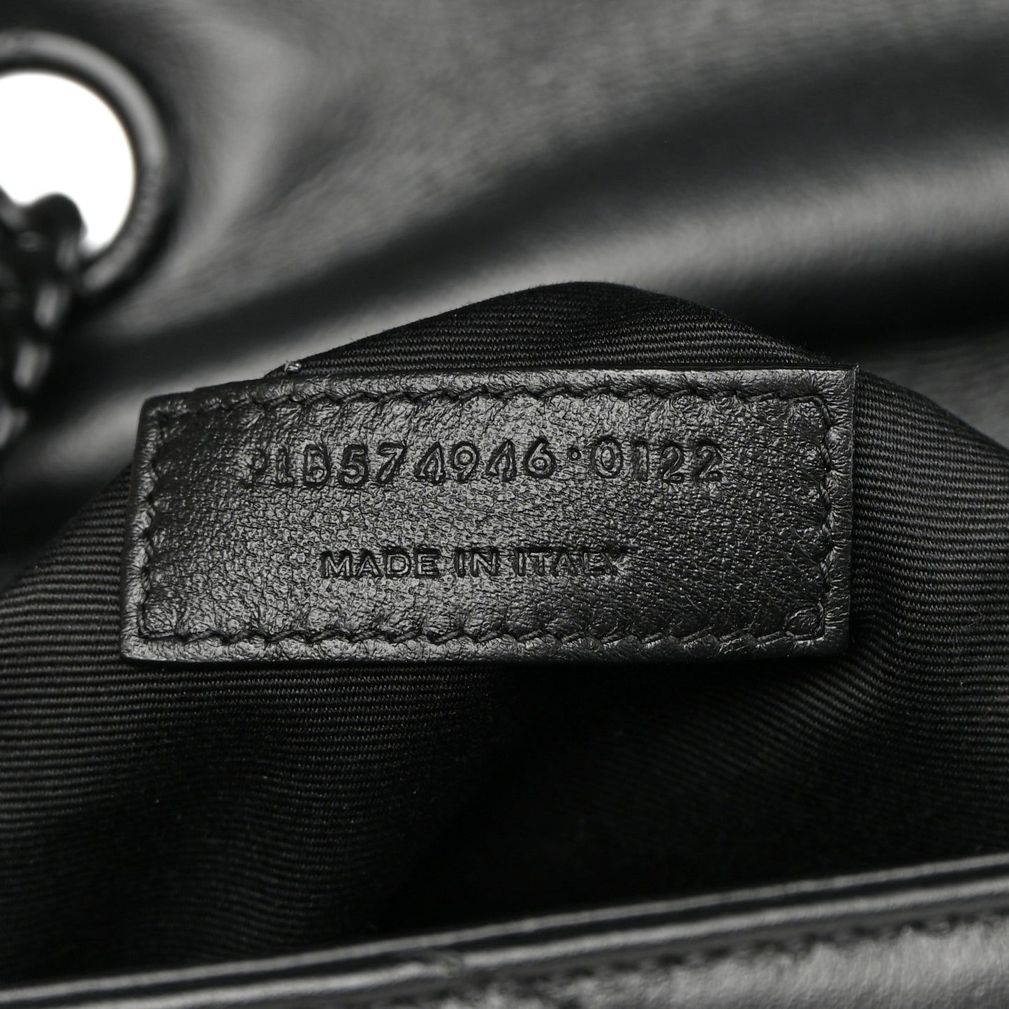 Calfskin Y Quilted Monogram Monochrome Medium Loulou Chain Satchel Black