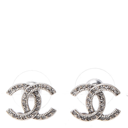 Chanel Crystal CC Earrings Silver 1 of 5