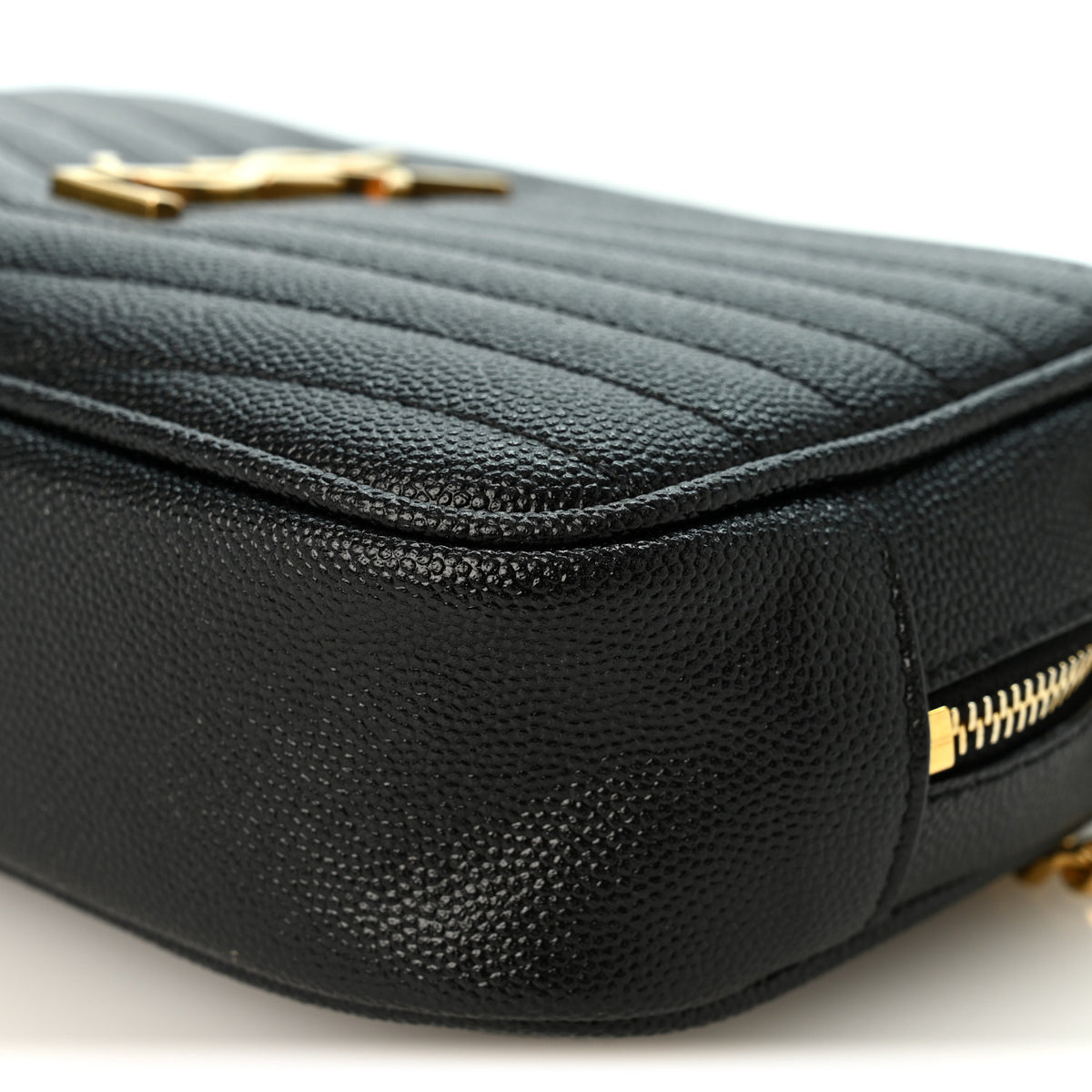 Saint Laurent Grain De Poudre Matelasse Monogram Mini Lou Camera Bag Black 9 of 10