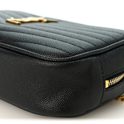 Saint Laurent Grain De Poudre Matelasse Monogram Mini Lou Camera Bag Black 9 of 10