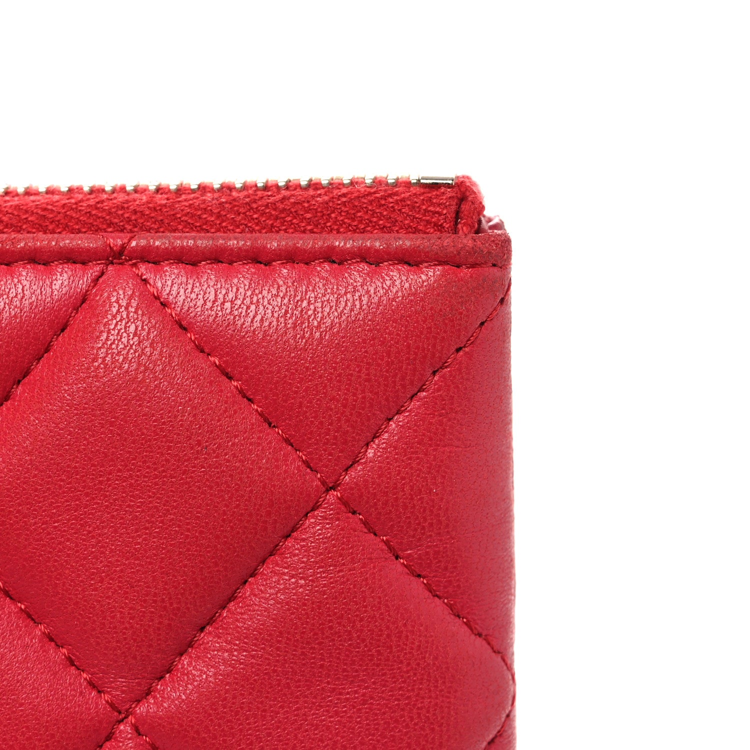 Chanel Lambskin Quilted Large Cosmetic Case Red 15 of 16