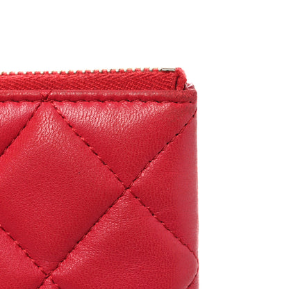 Chanel Lambskin Quilted Large Cosmetic Case Red 15 of 16