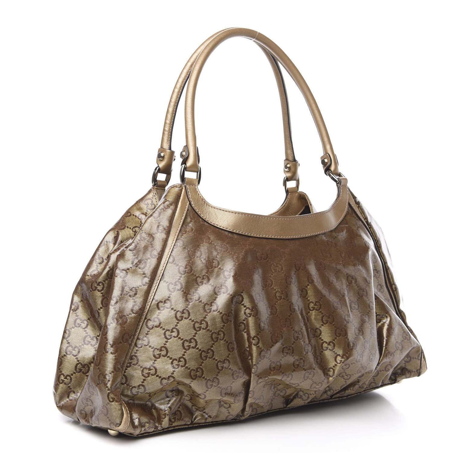 Gucci Crystal Monogram Large D Gold Hobo Gold 3 of 10
