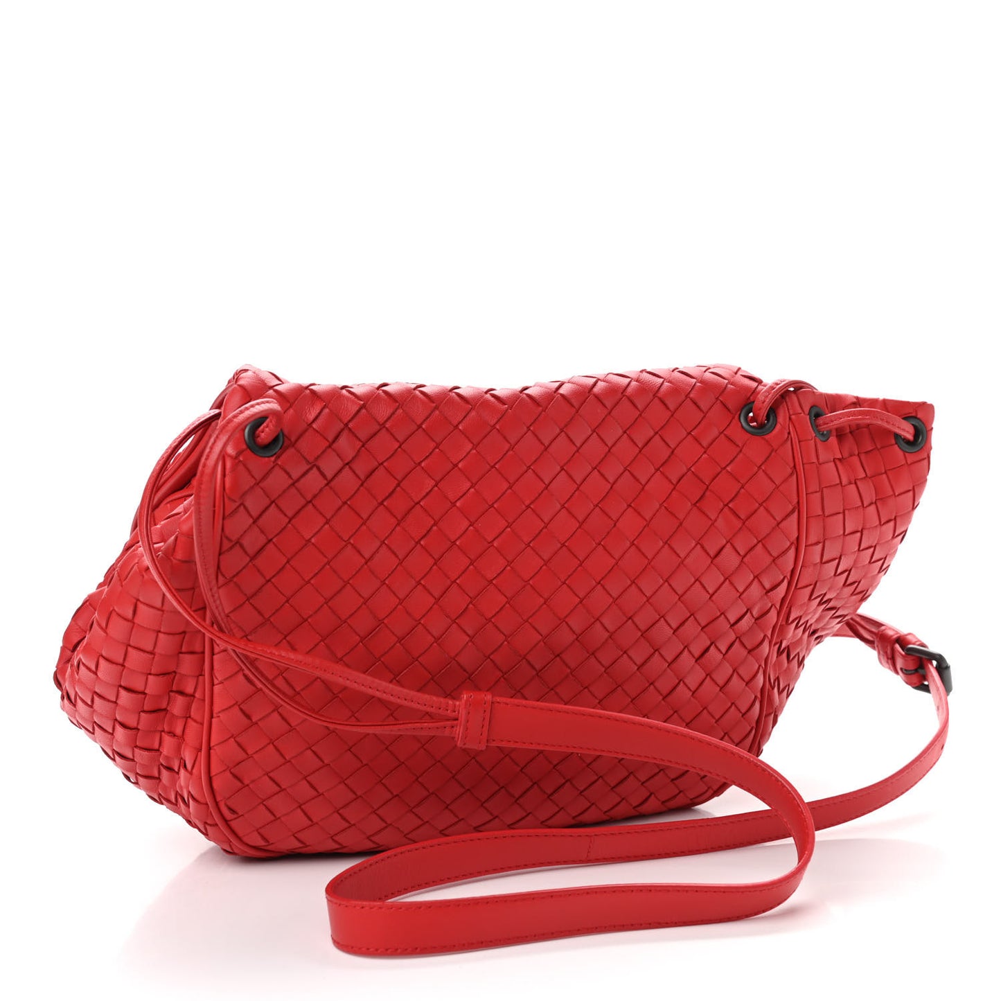 Nappa Intrecciato Shoulder Bag Red