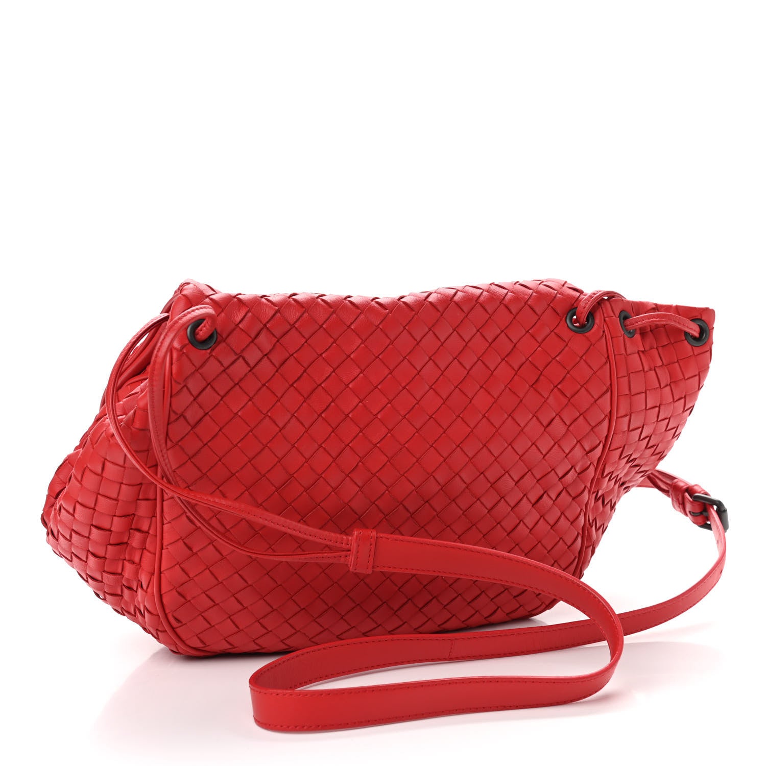 Bottega Veneta Nappa Intrecciato Shoulder Bag Red 2 of 8