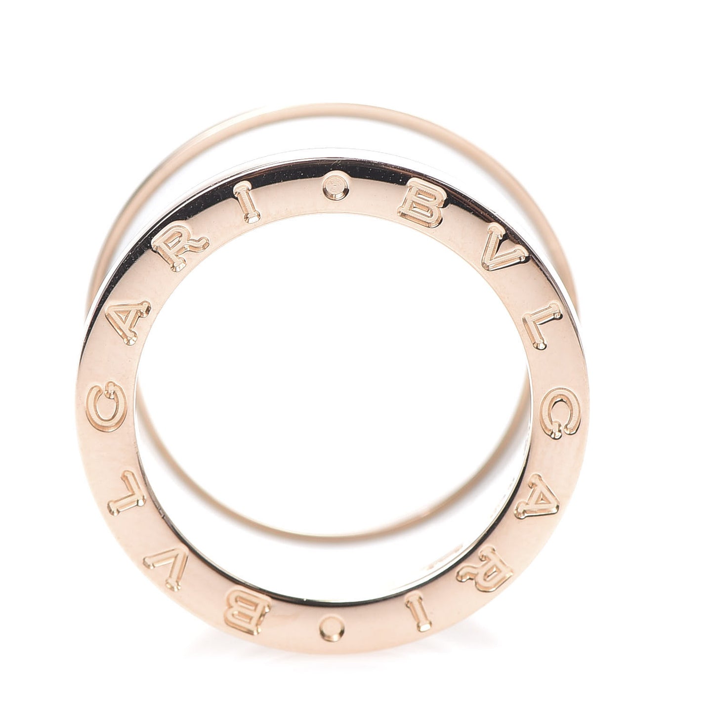 18K Rose Gold White Ceramic B.Zero1 Four-Band Ring 52 6