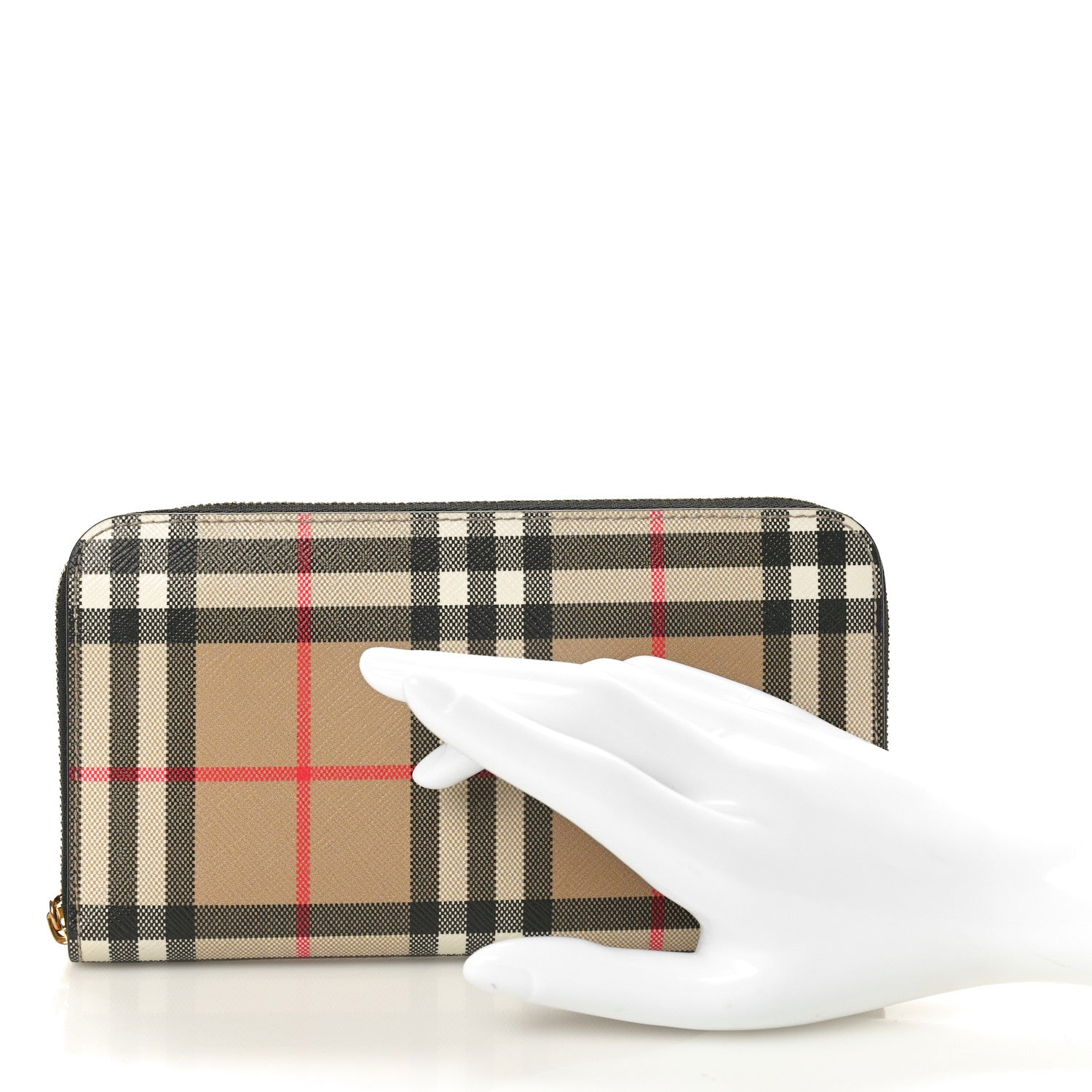 Burberry Vintage Check Elmore Zip Around Wallet Black 2 of 8
