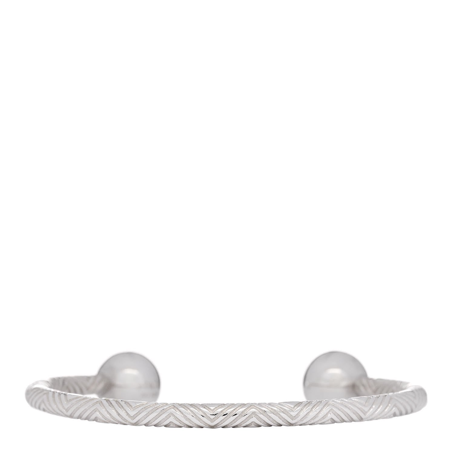 Tiffany Sterling Silver Textured Barbell Cuff Bracelet 2 of 4