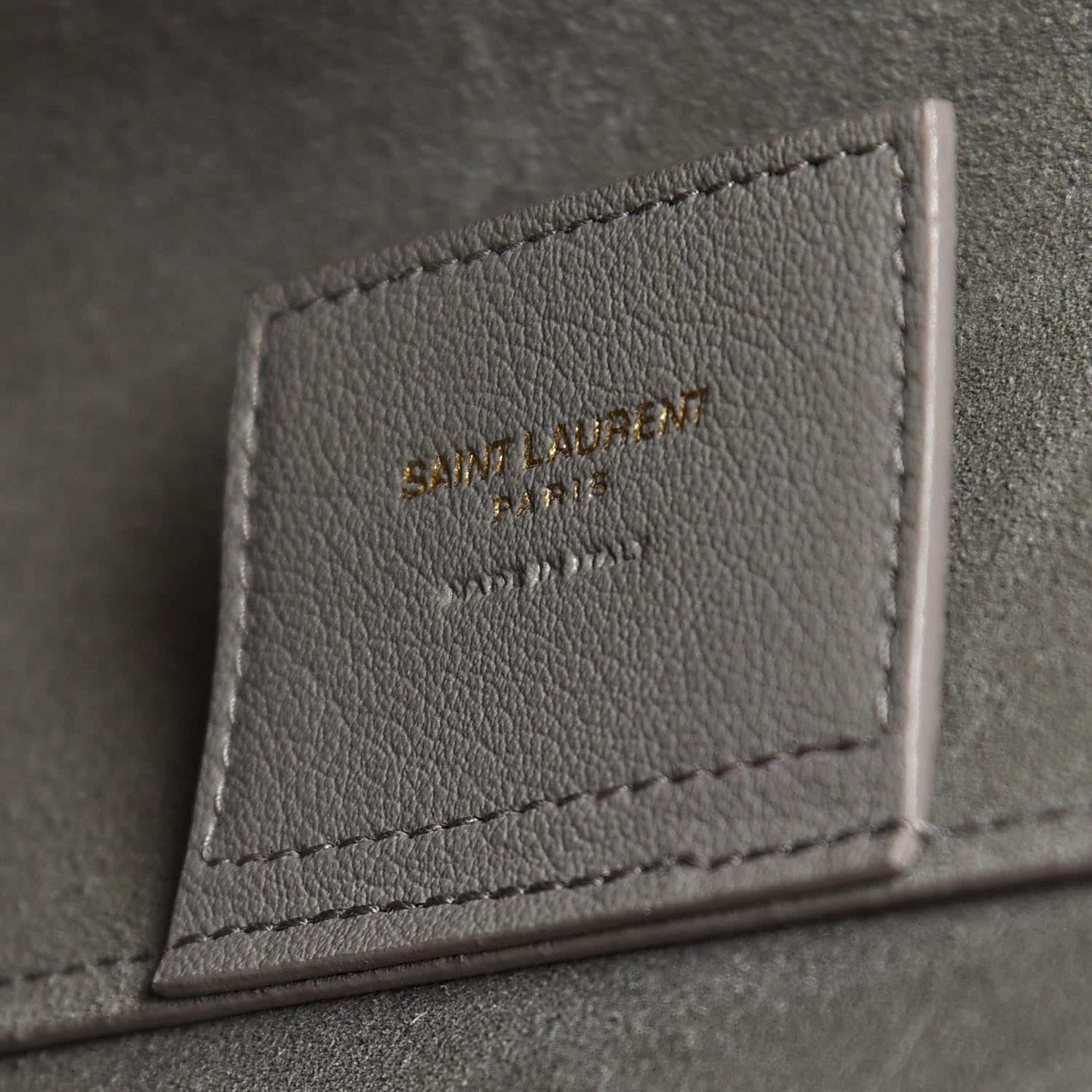 Saint Laurent Calfskin Large Shopping Tote Oyster Grey 10 of 11