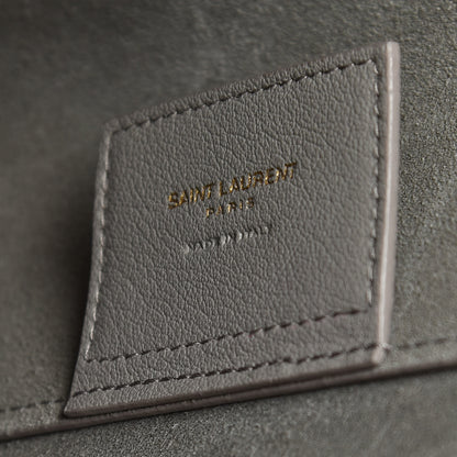Saint Laurent Calfskin Large Shopping Tote Oyster Grey 10 of 11