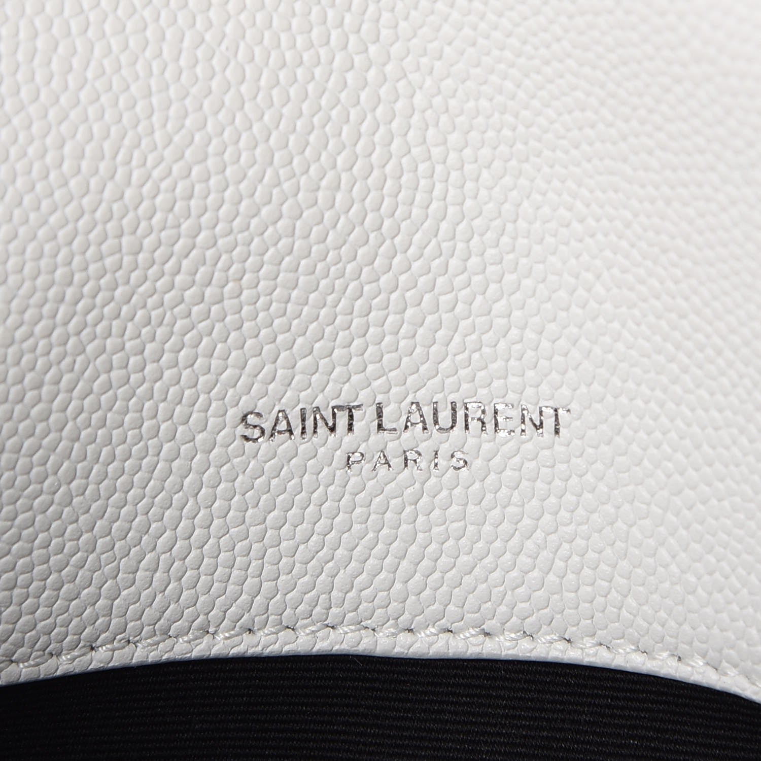 Saint Laurent Grain De Poudre Small West Hollywood Monogram Fold-Over Bag Pearl White 6 of 10