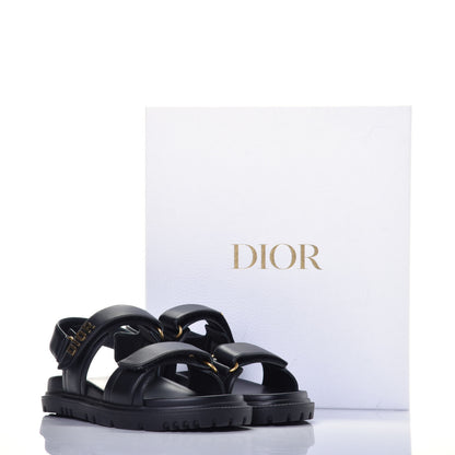 Christian Dior Lambskin Dioract 10mm Sandals 37.5 Black 8 of 8
